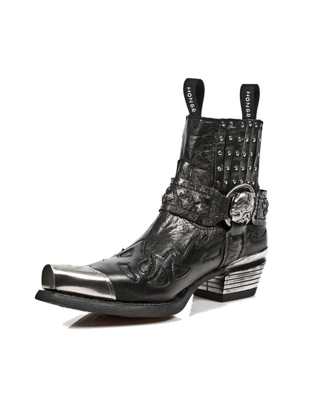 Rivet-Buckle Pointed-Toe Chelsea Boots - View 6