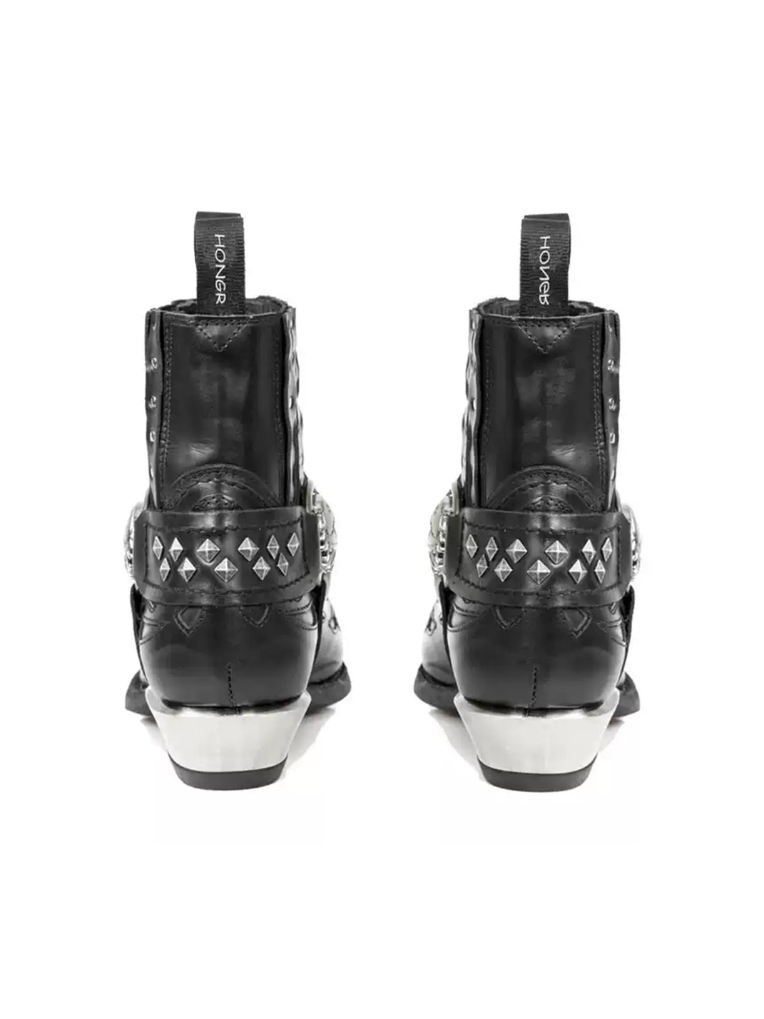 Rivet-Buckle Pointed-Toe Chelsea Boots - View 9