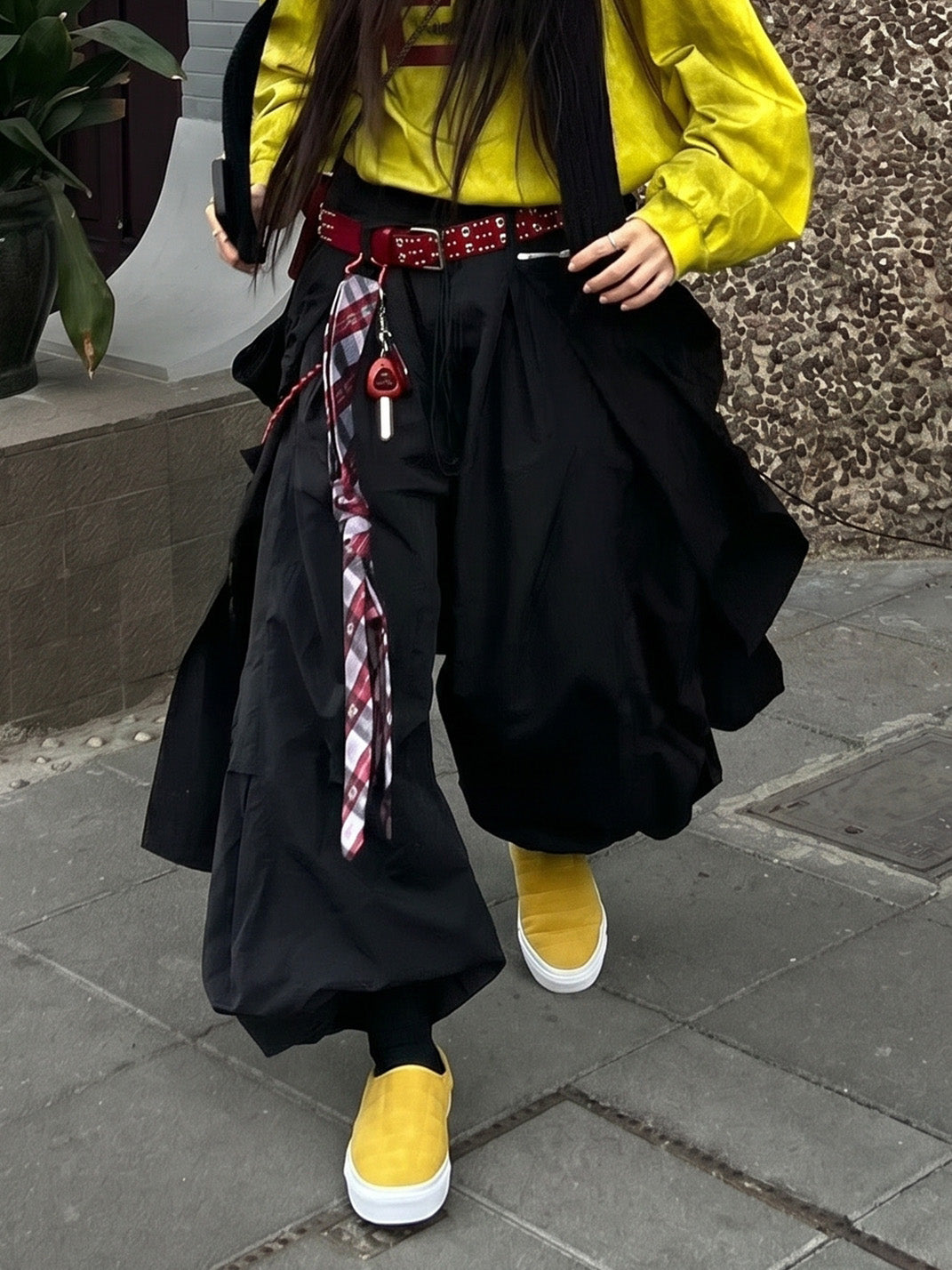 Quilted Yellow Slip-On Sneaker Mules - View 4