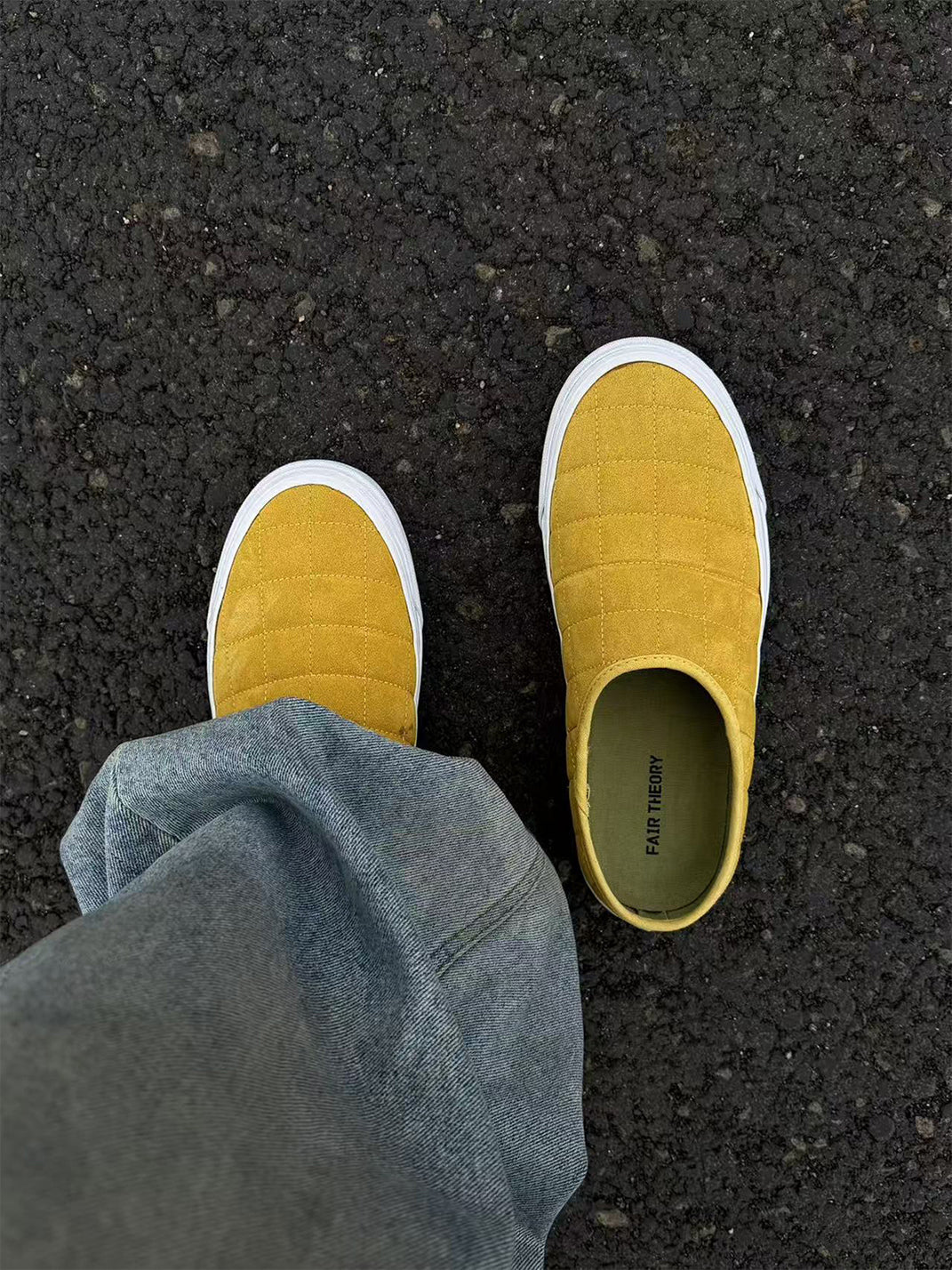 Quilted Yellow Slip-On Sneaker Mules - View 7