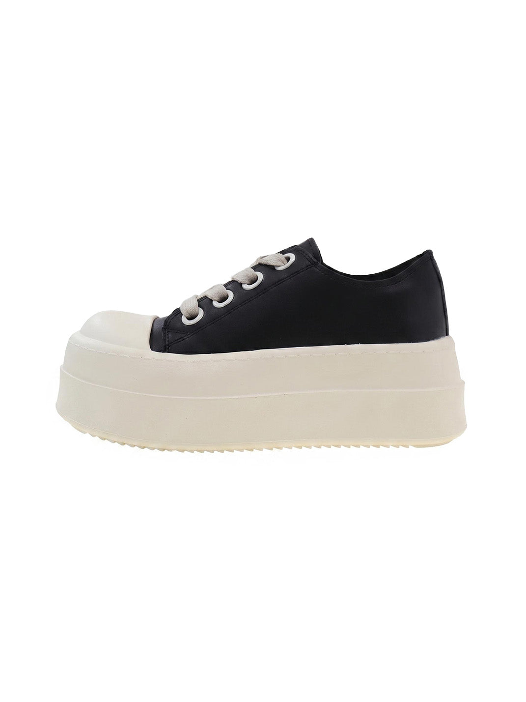 Oversized-Toe High-Low Platform Trainers