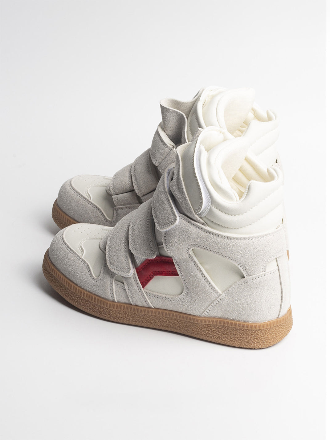 Multi-Strap Hidden-Wedge High-Top Sneakers - View 6