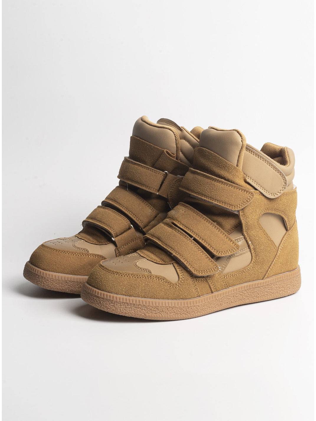 Multi-Strap Hidden-Wedge High-Top Sneakers - View 7