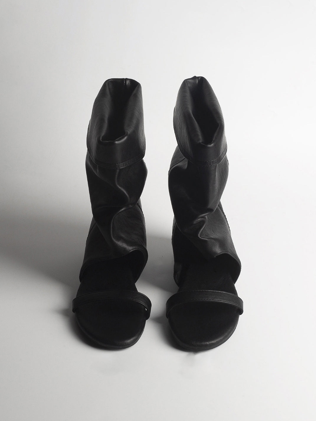 Open-Toe Slouch Ankle Boot Sandals - View 5