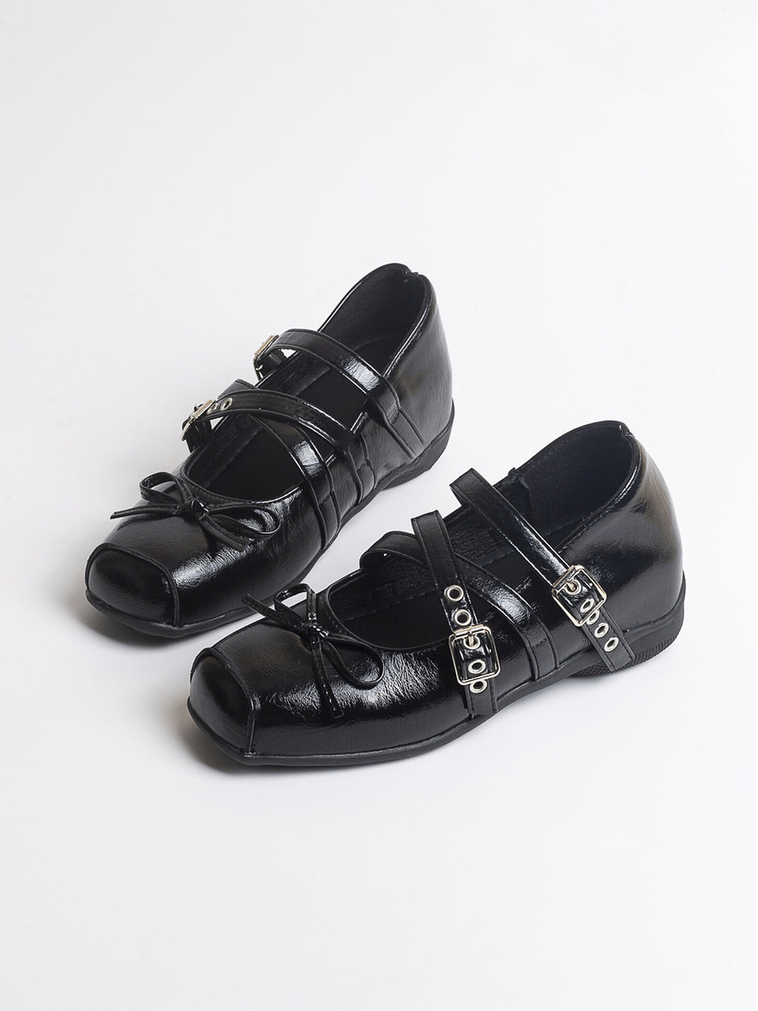Square-Toe Multi-Strap Leather Mary Janes - View 4