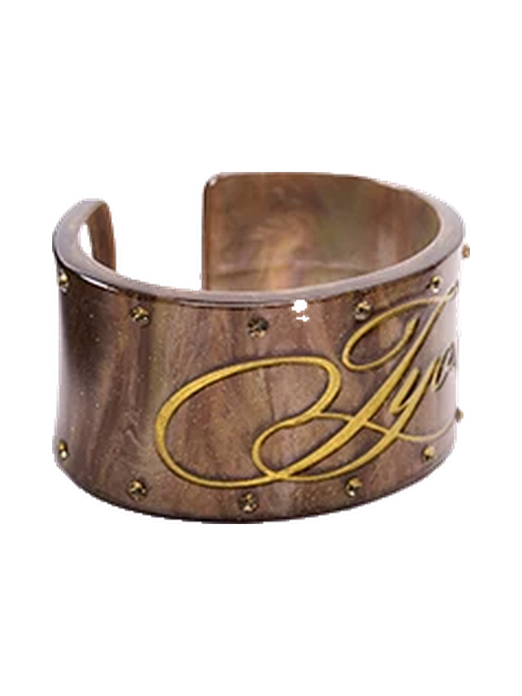 Rhinestone Script Wide Cuff Bracelet - View 4