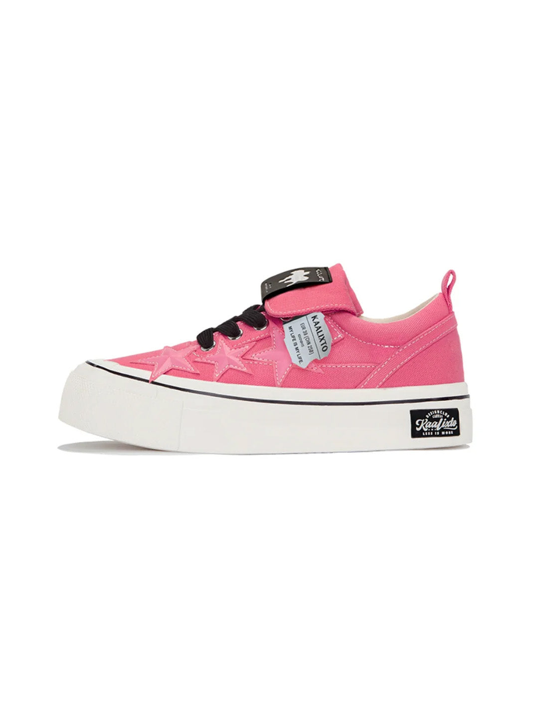 Raspberry Star-Panel Canvas Sneakers