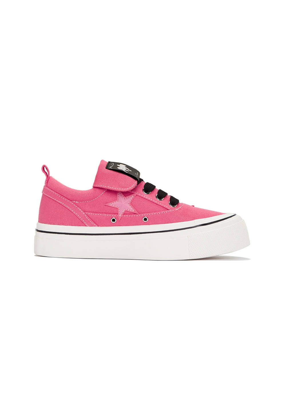 Raspberry Star-Panel Canvas Sneakers - View 8