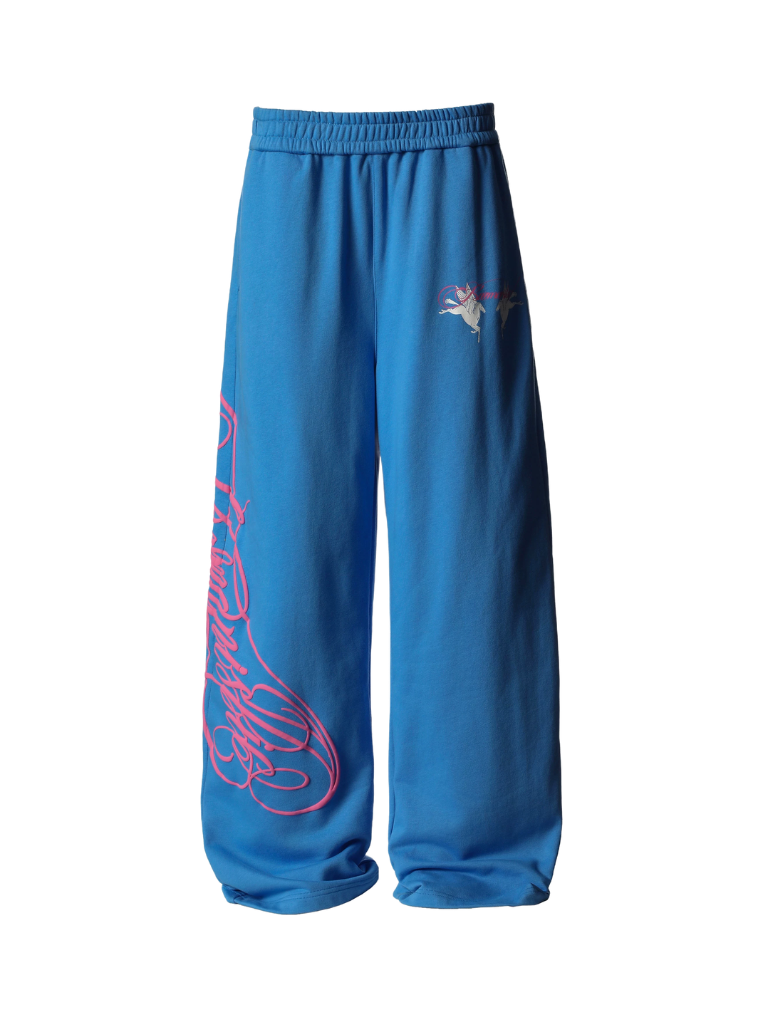 Raised-Graphic Wide-Leg Drawstring Sweatpants - View 7