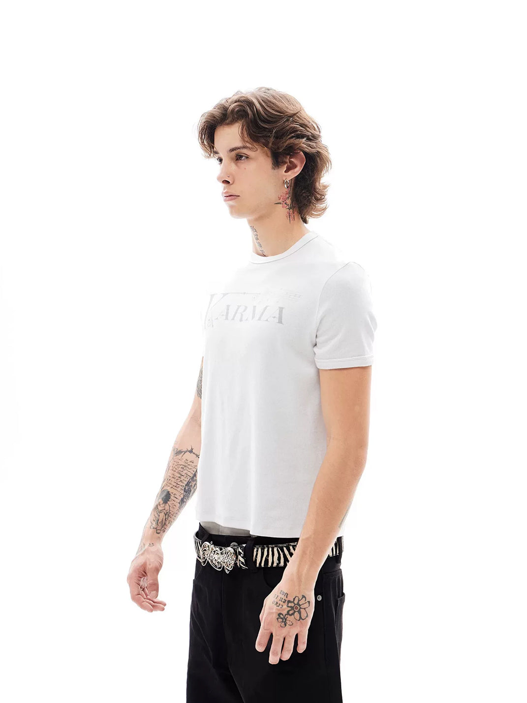 Music-Note Graphic Relaxed Cotton T-Shirt - View 3