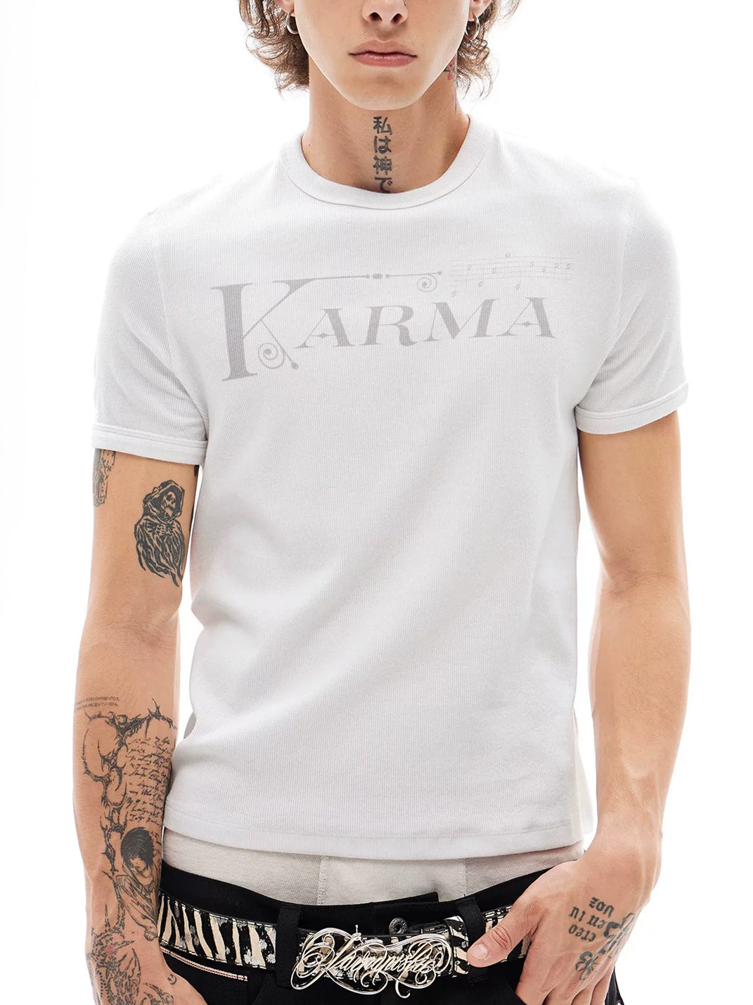 Music-Note Graphic Relaxed Cotton T-Shirt - View 4