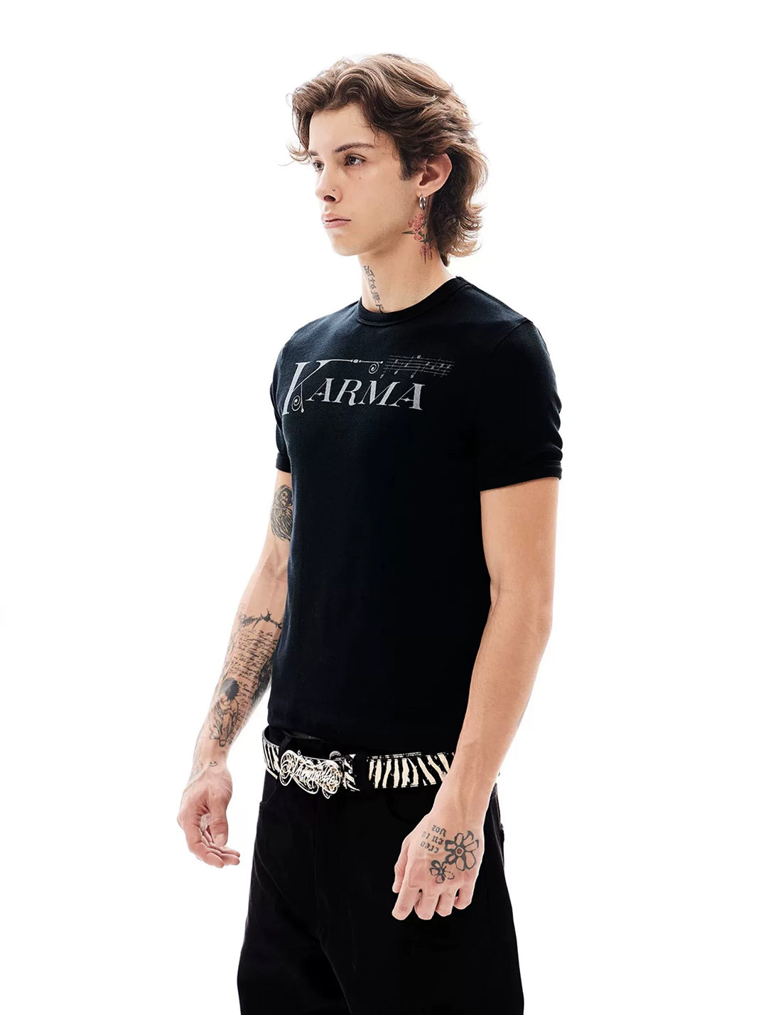 Music-Note Graphic Relaxed Cotton T-Shirt - View 7