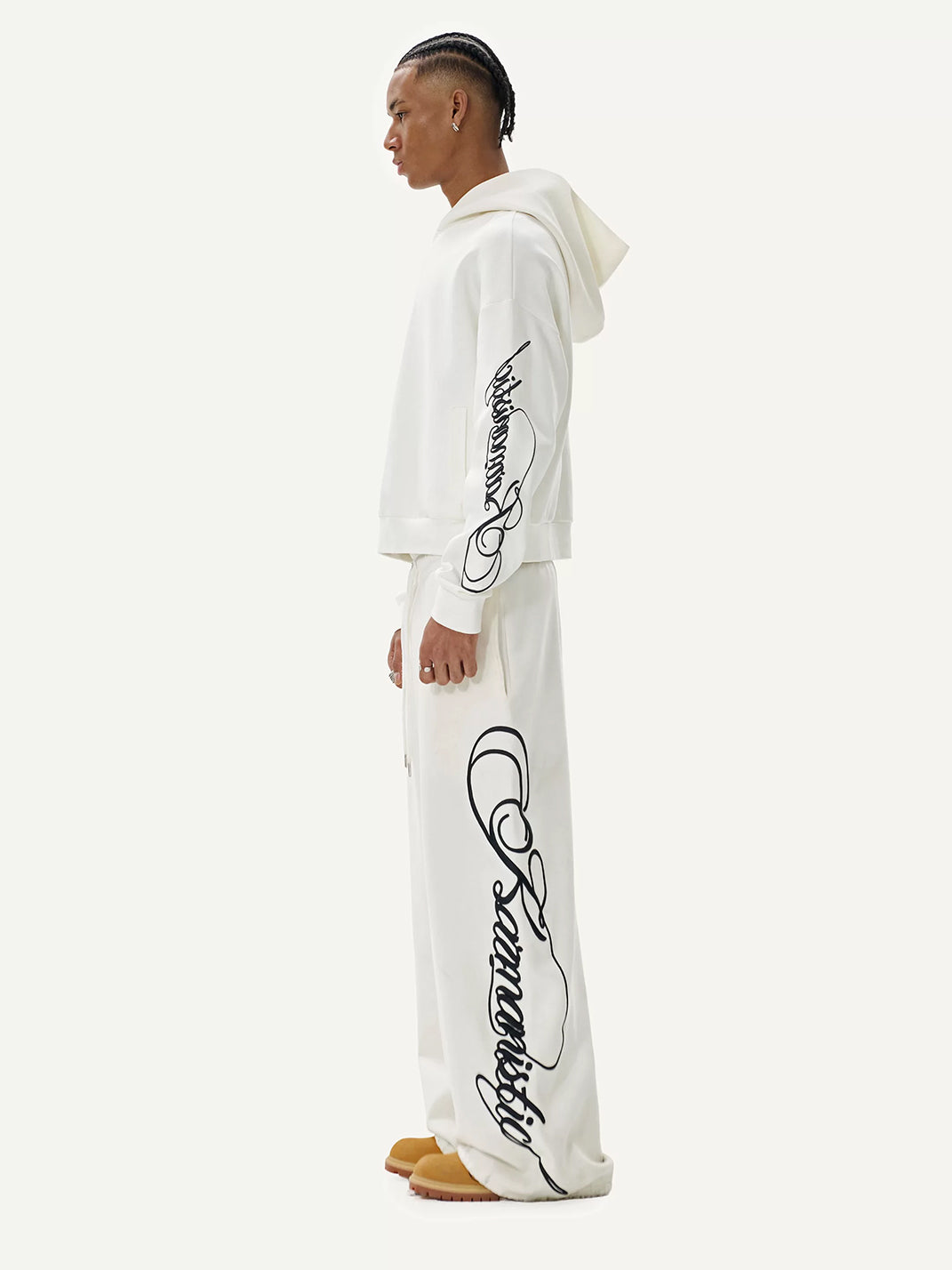 Sleeve-Embroidered Relaxed Pullover Hoodie - View 7