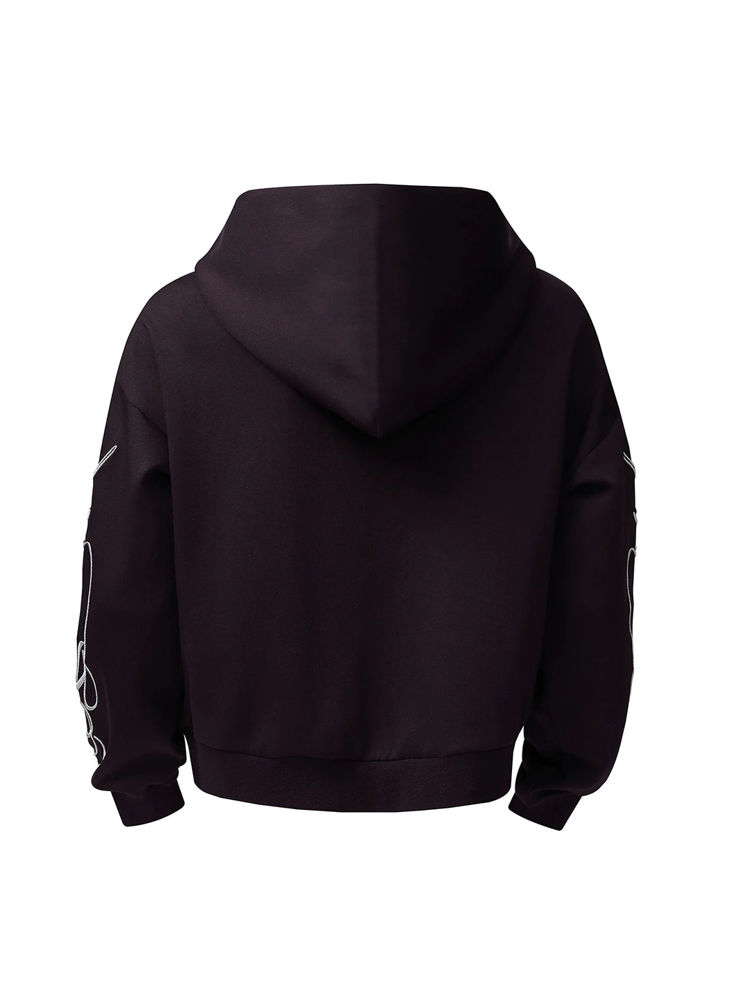 Sleeve-Embroidered Relaxed Pullover Hoodie - View 12