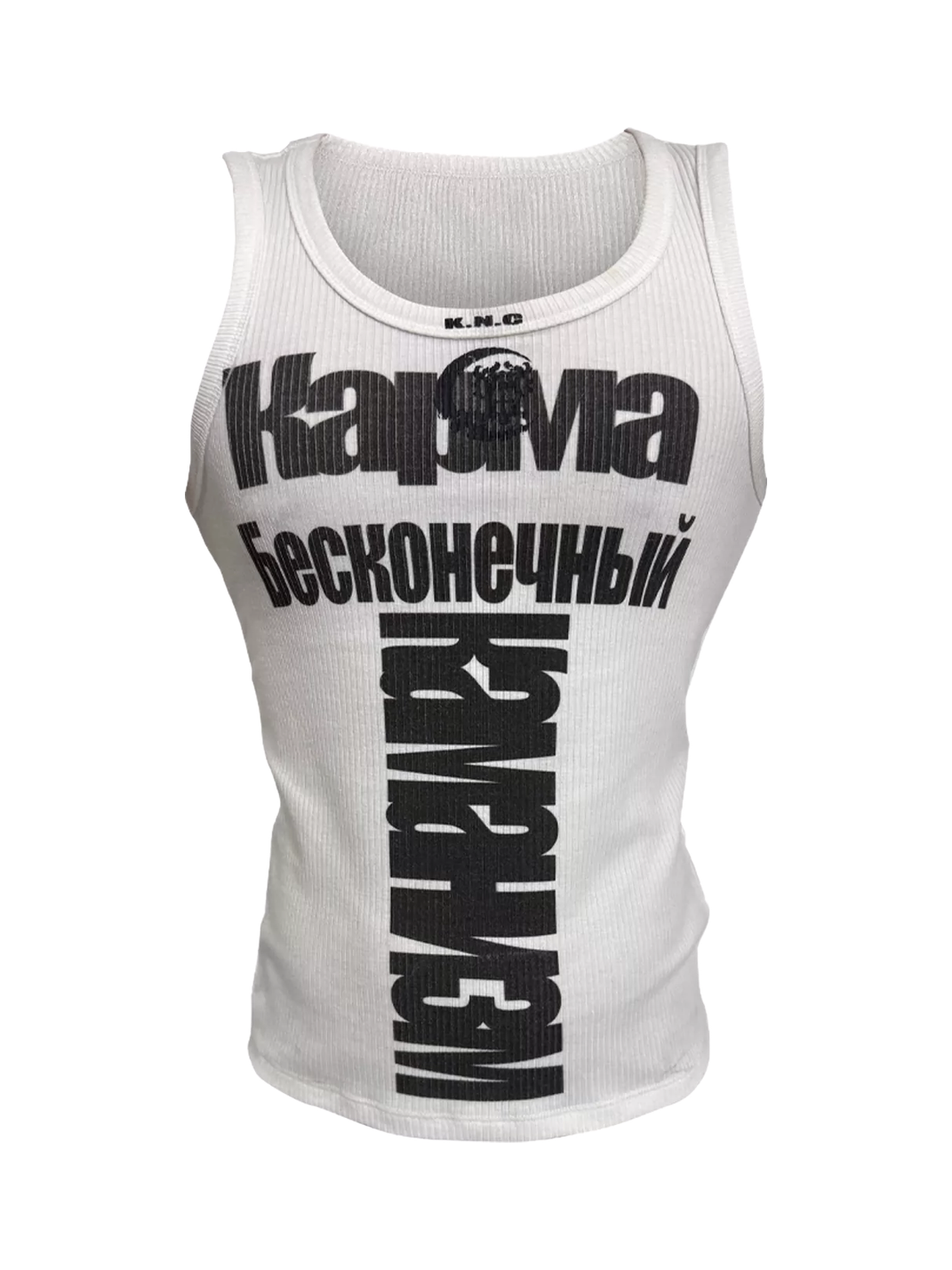 Letter-Graphic Ribbed Cotton Gym Tank - View 4
