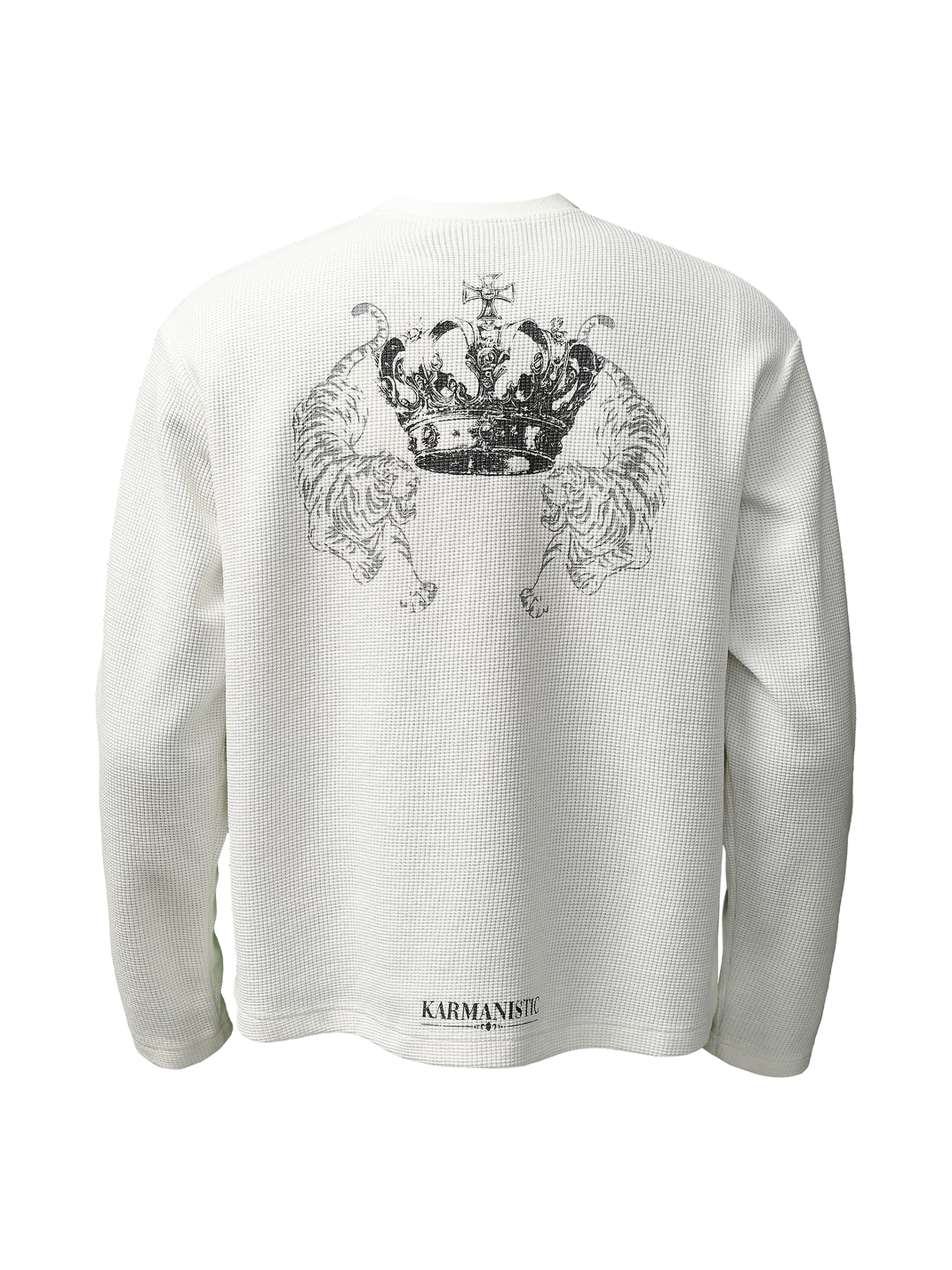 Crown-Tiger Graphic Waffle Long-Sleeve Top - View 3