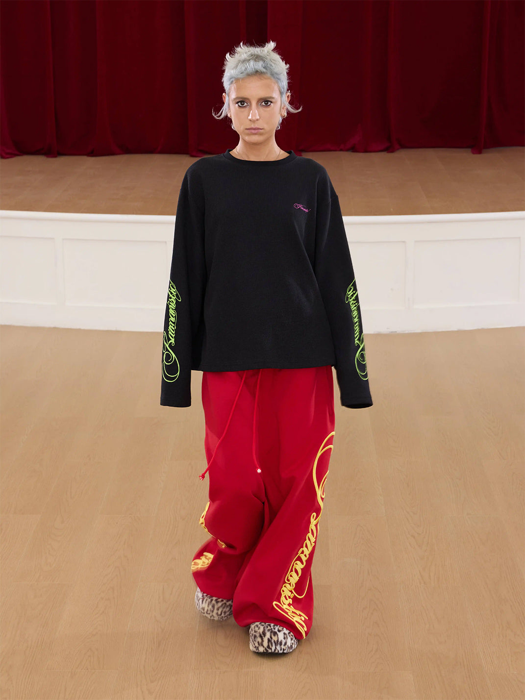 Crown-Tiger Graphic Waffle Long-Sleeve Top - View 5