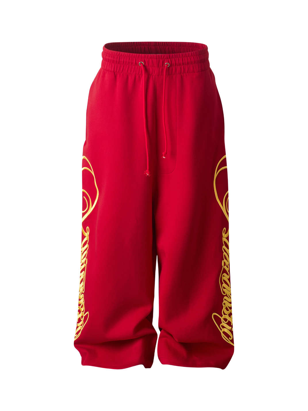 Side-Embroidered Straight-Leg Sweatpants