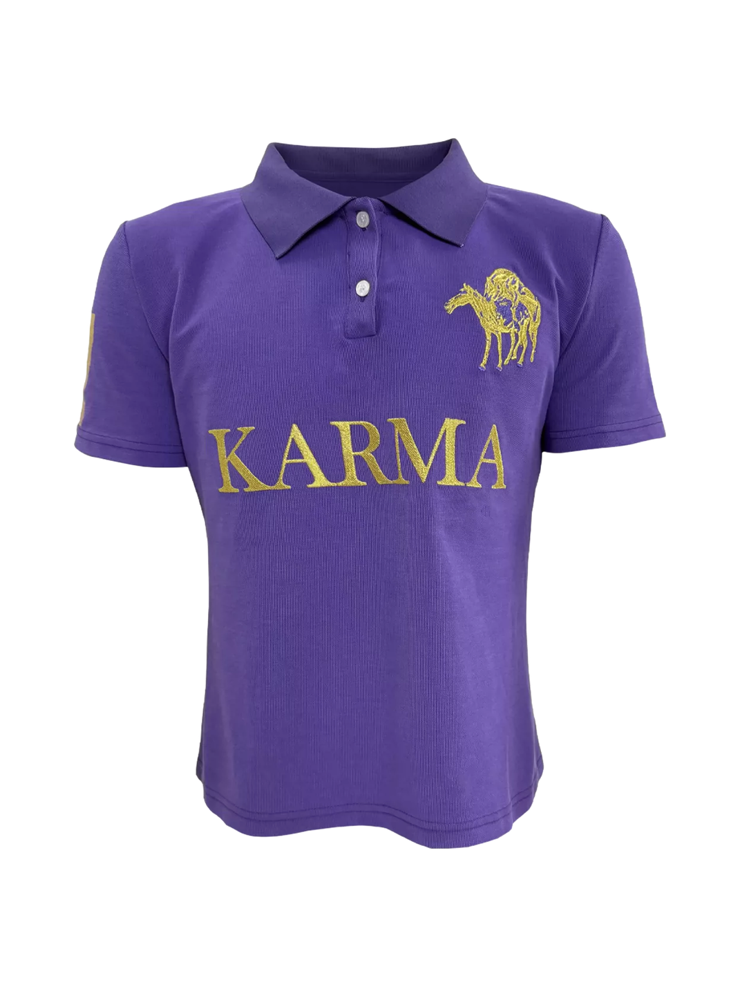 Karma-Embroidered Slim Cotton Polo