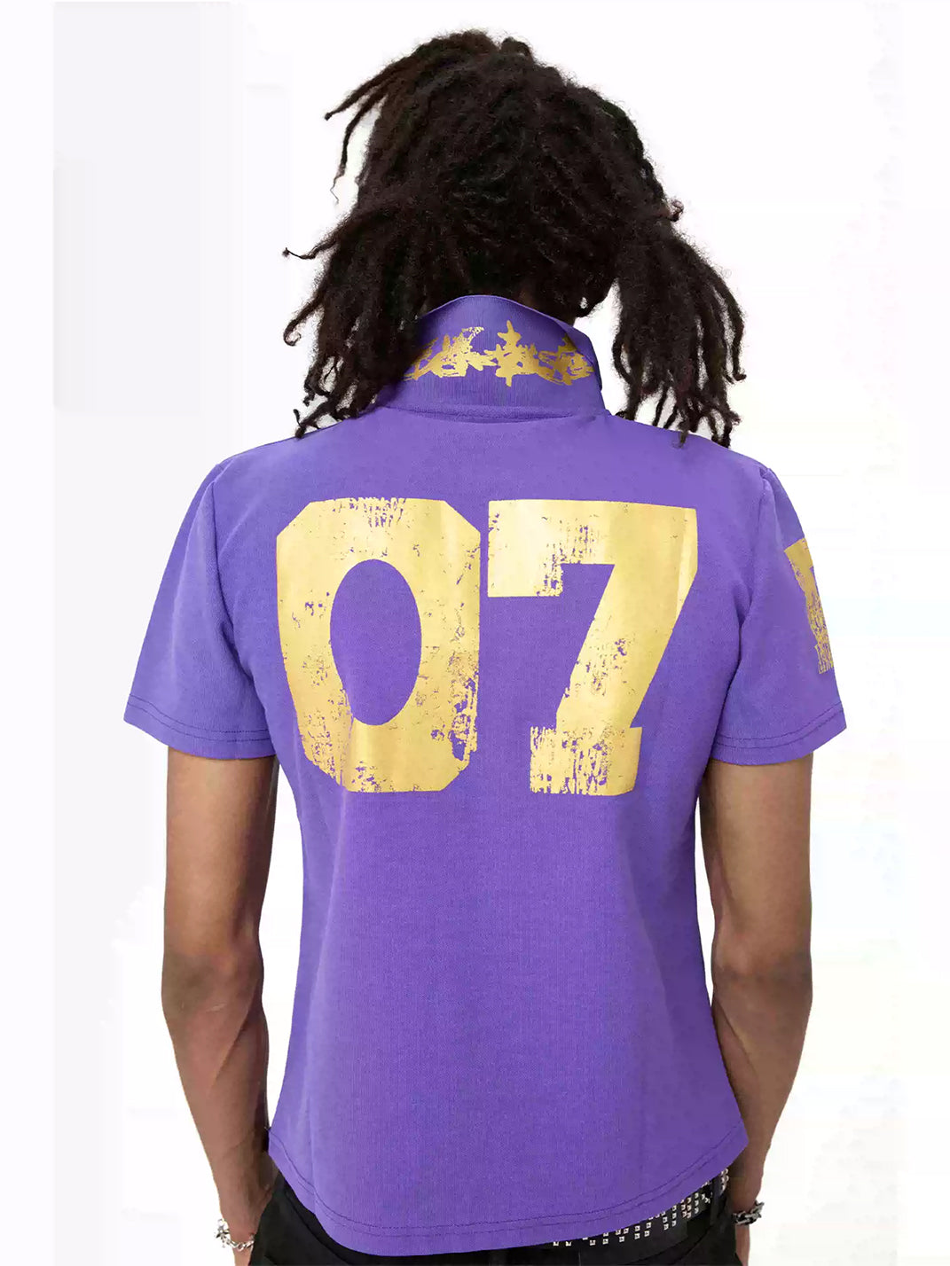 Karma-Embroidered Slim Cotton Polo - View 3