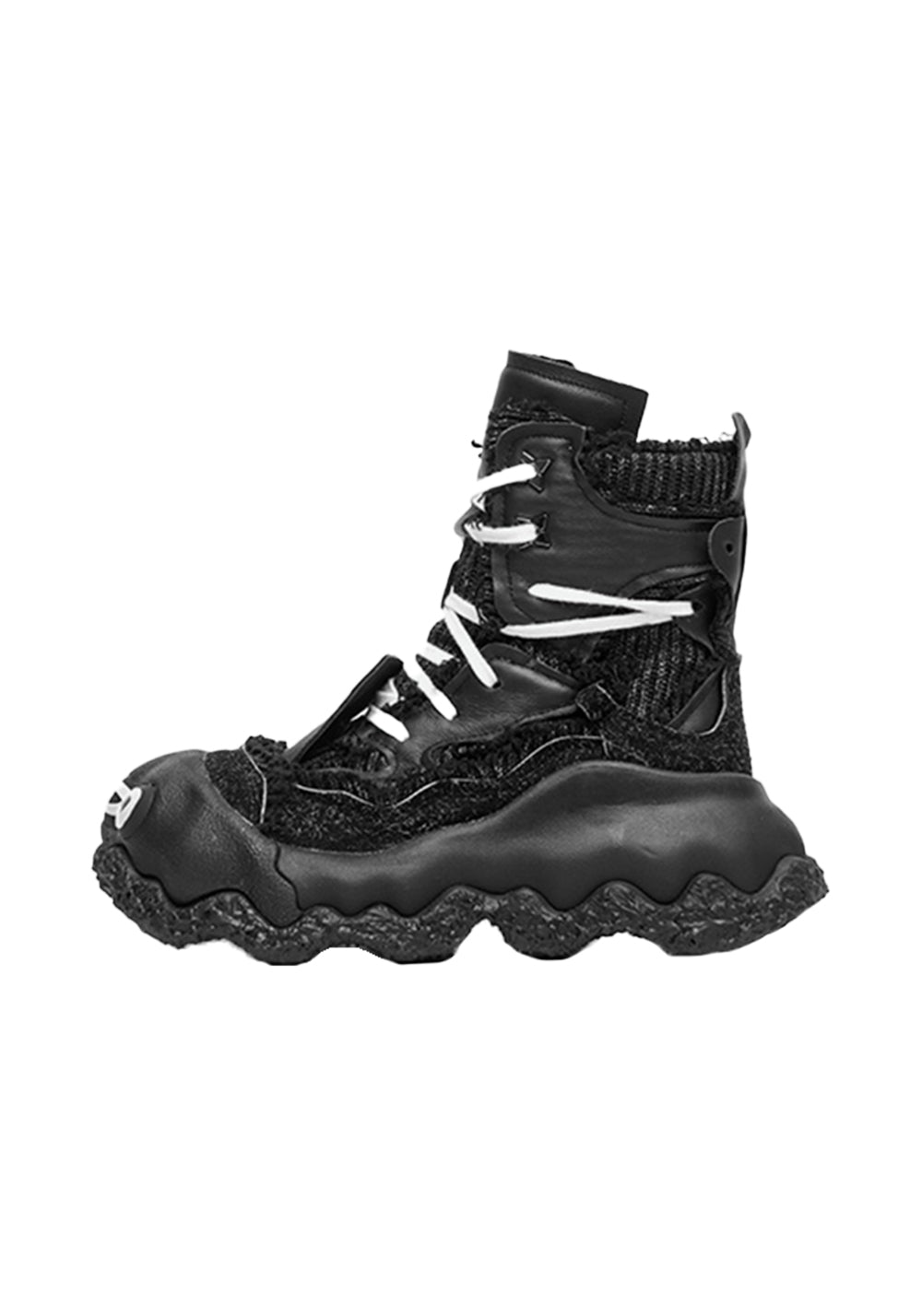Abstract-Splash Layered Platform Boots - View 5