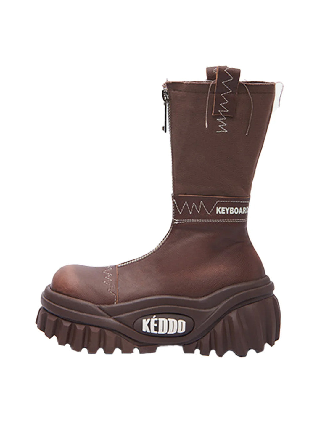 Retro Mid-Calf Chunky Motorcycle Boots