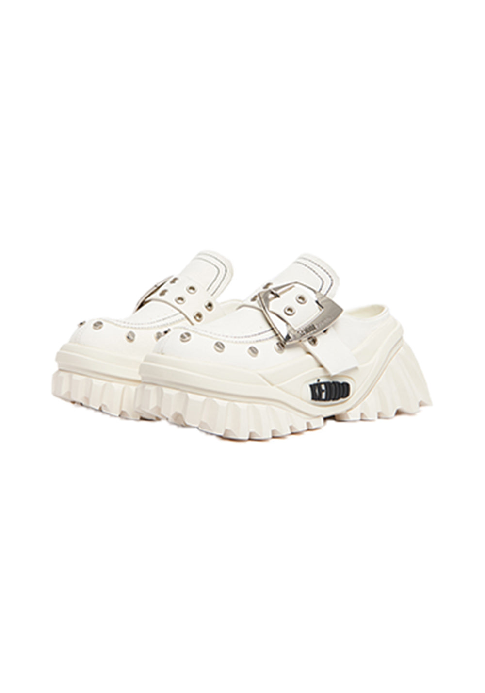 Studded Buckle Platform Mary Jane Shoes - View 7