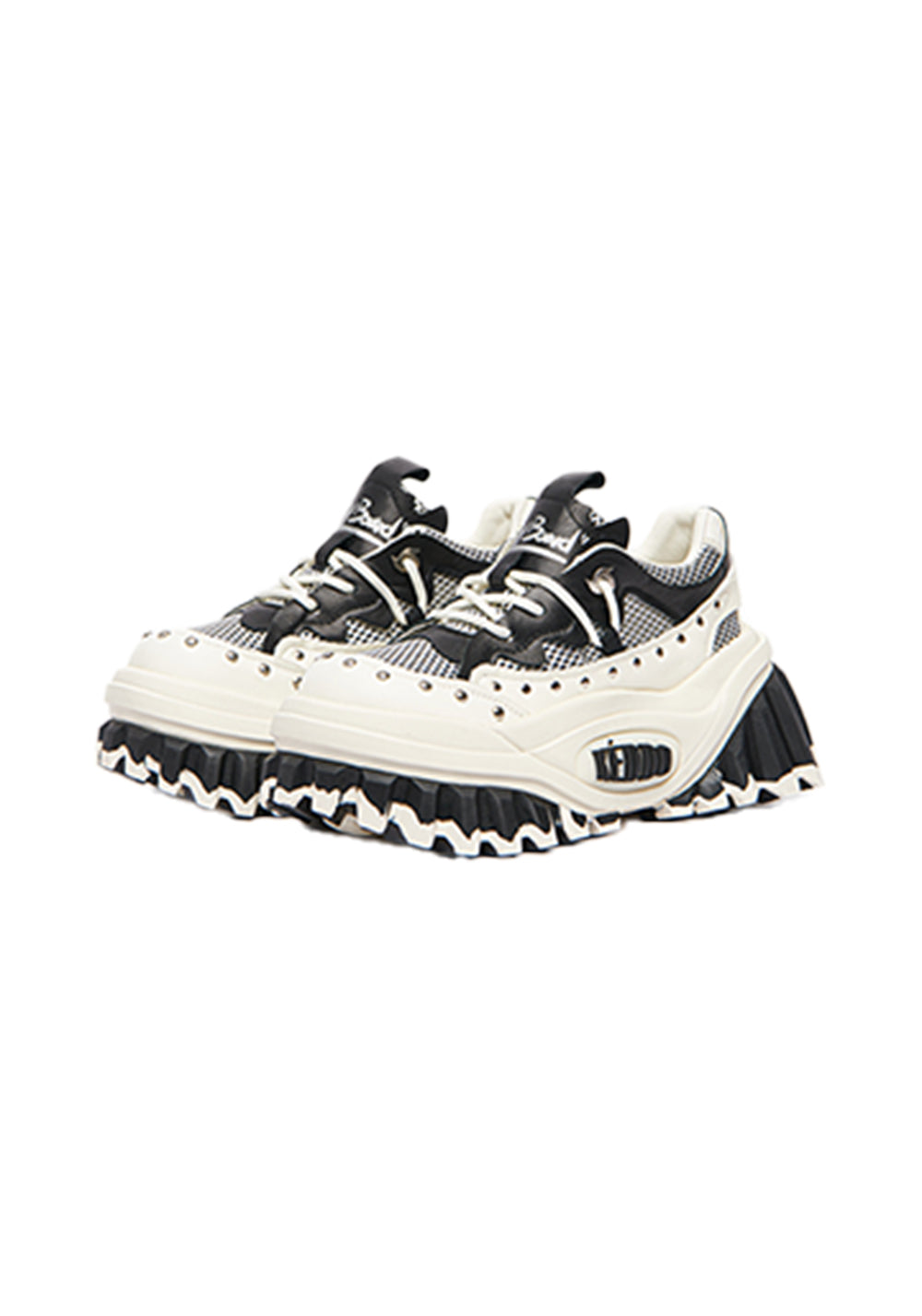 Studded Wave-Sole Platform Loafers - View 6