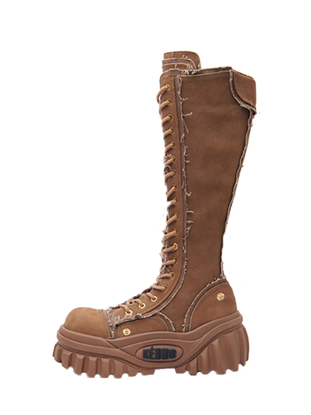 Tall Lace-Up Platform Riding Boots