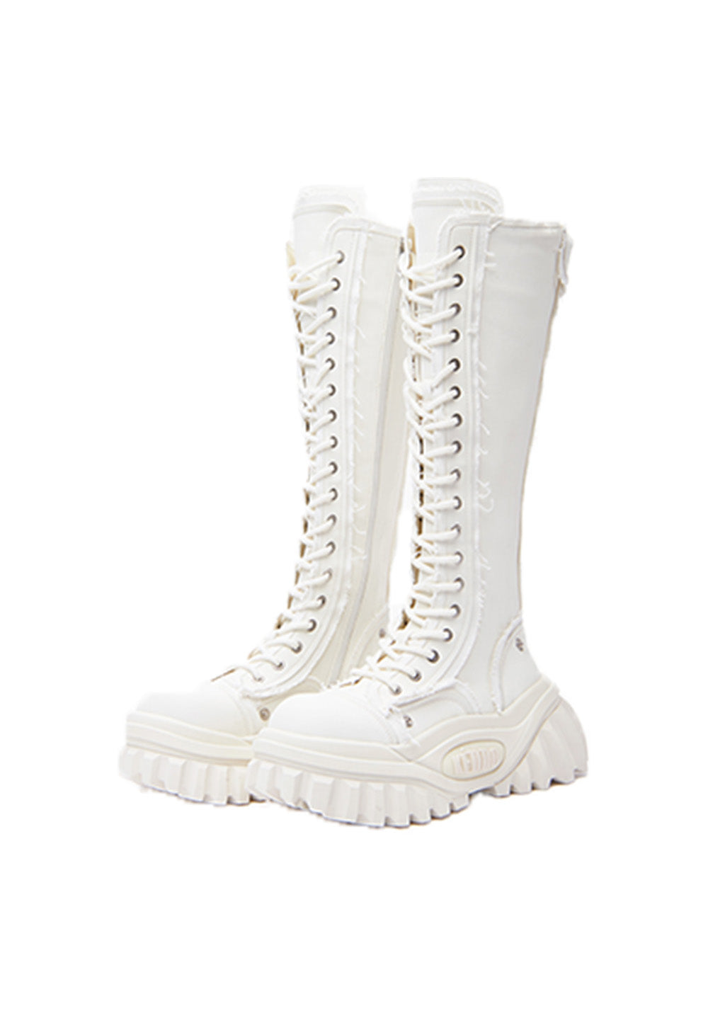 Tall Lace-Up Platform Riding Boots - View 11