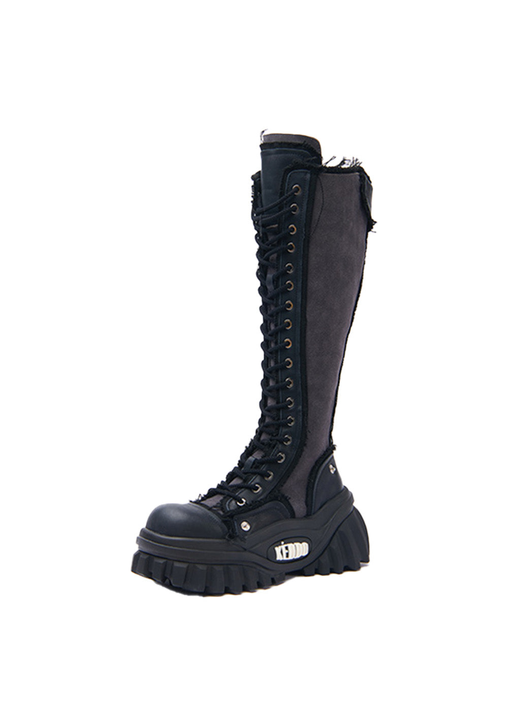 Tall Lace-Up Platform Riding Boots - View 13