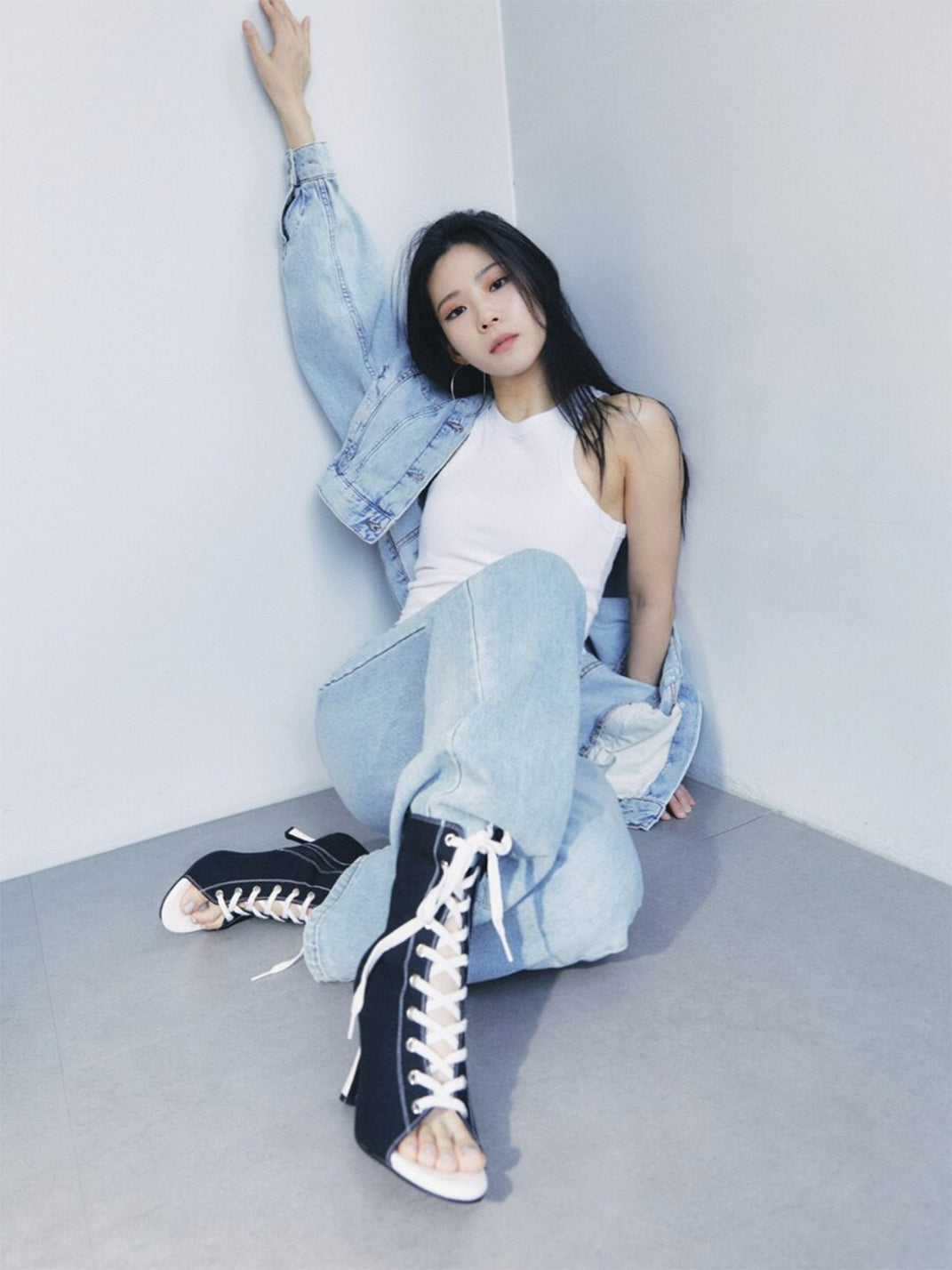 Lace-Up Peep-Toe Stiletto Ankle Boots - View 9