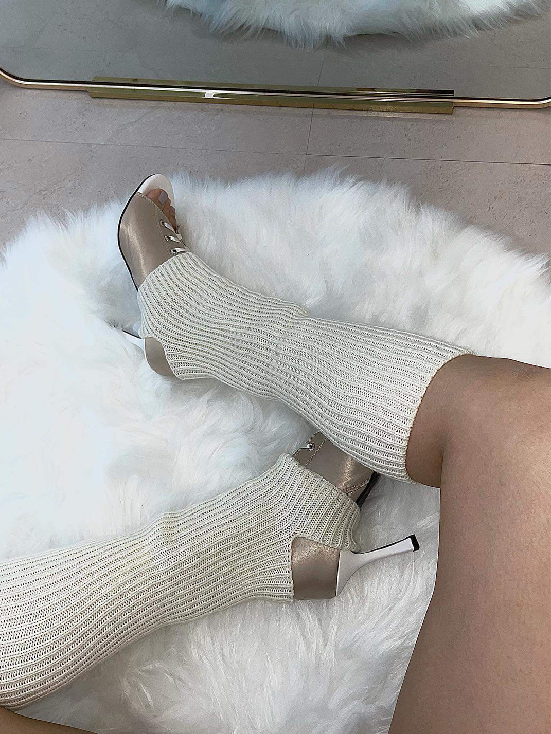 Satin Lace-Up Peep-Toe Ankle Heels - View 13