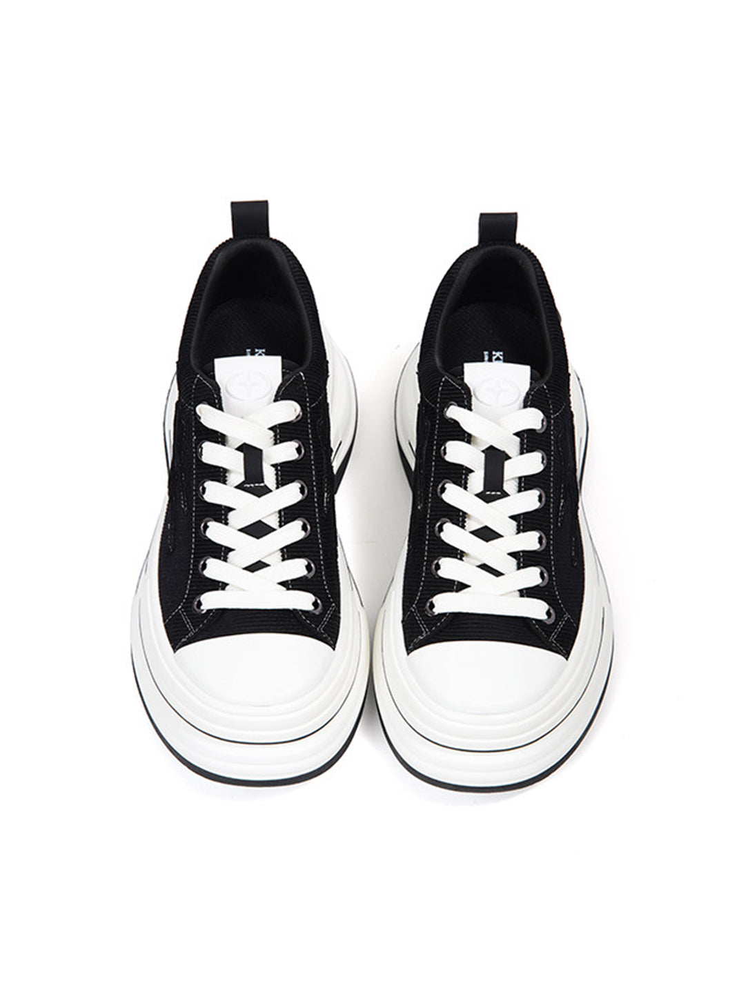 Black 7 cm Layered-Platform Canvas Sneakers - View 6