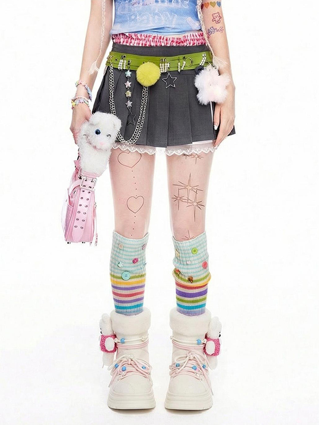 White Teddy-Lined Chunky Winter Boots - View 3