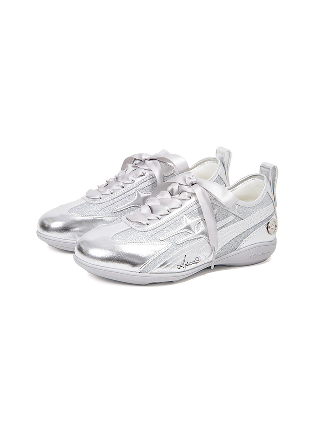 Silver Sculpted-Panel Athletic Trainers - View 8