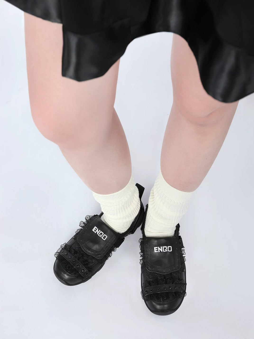 Lace-Trim Buckle Strap Ballet Sneakers - view 4