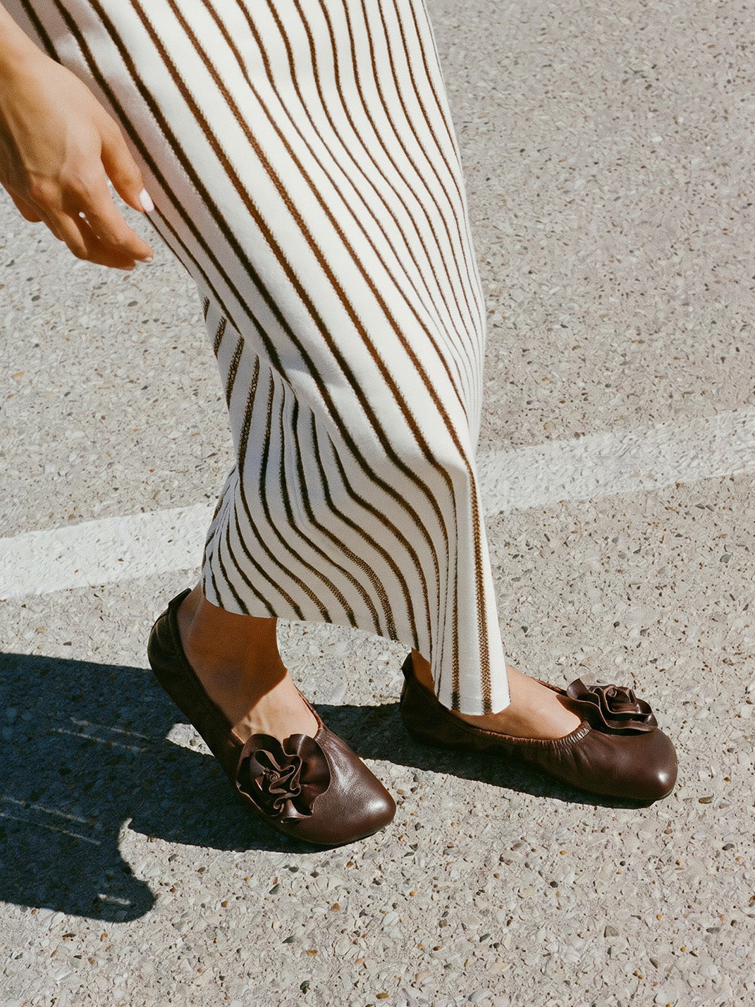 Leather Flower Soft Ballet Flats - View 2