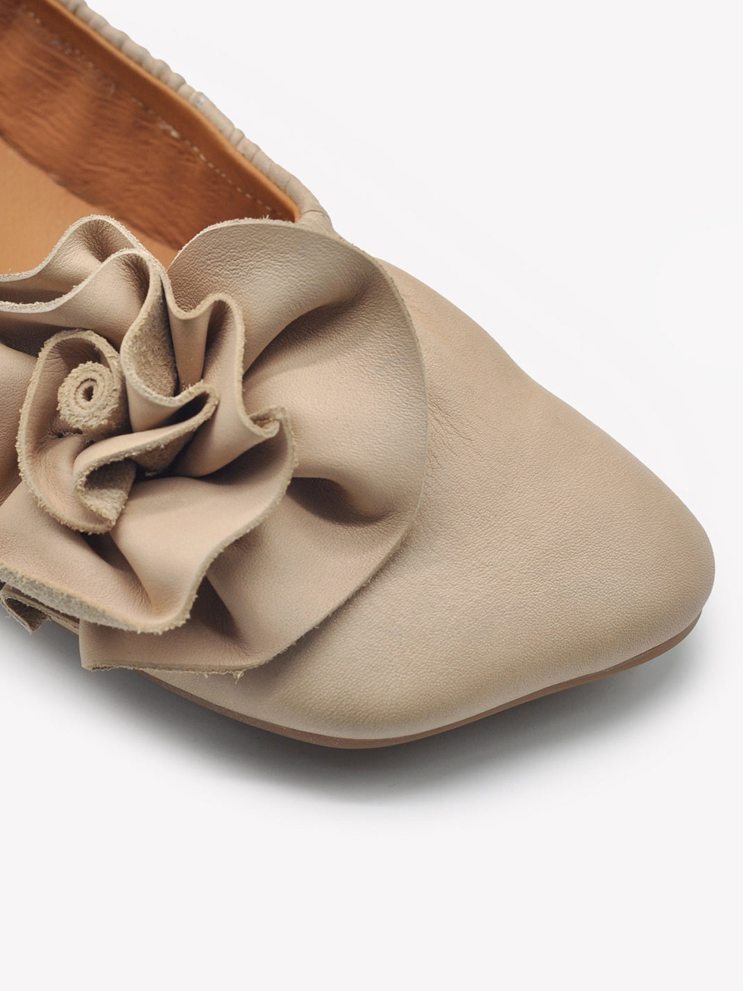 Leather Flower Soft Ballet Flats - View 14