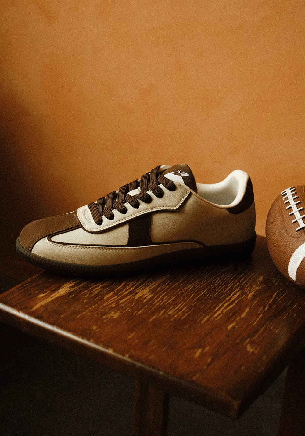 Brown Suede-Panel Gum-Sole Trainers - View 6