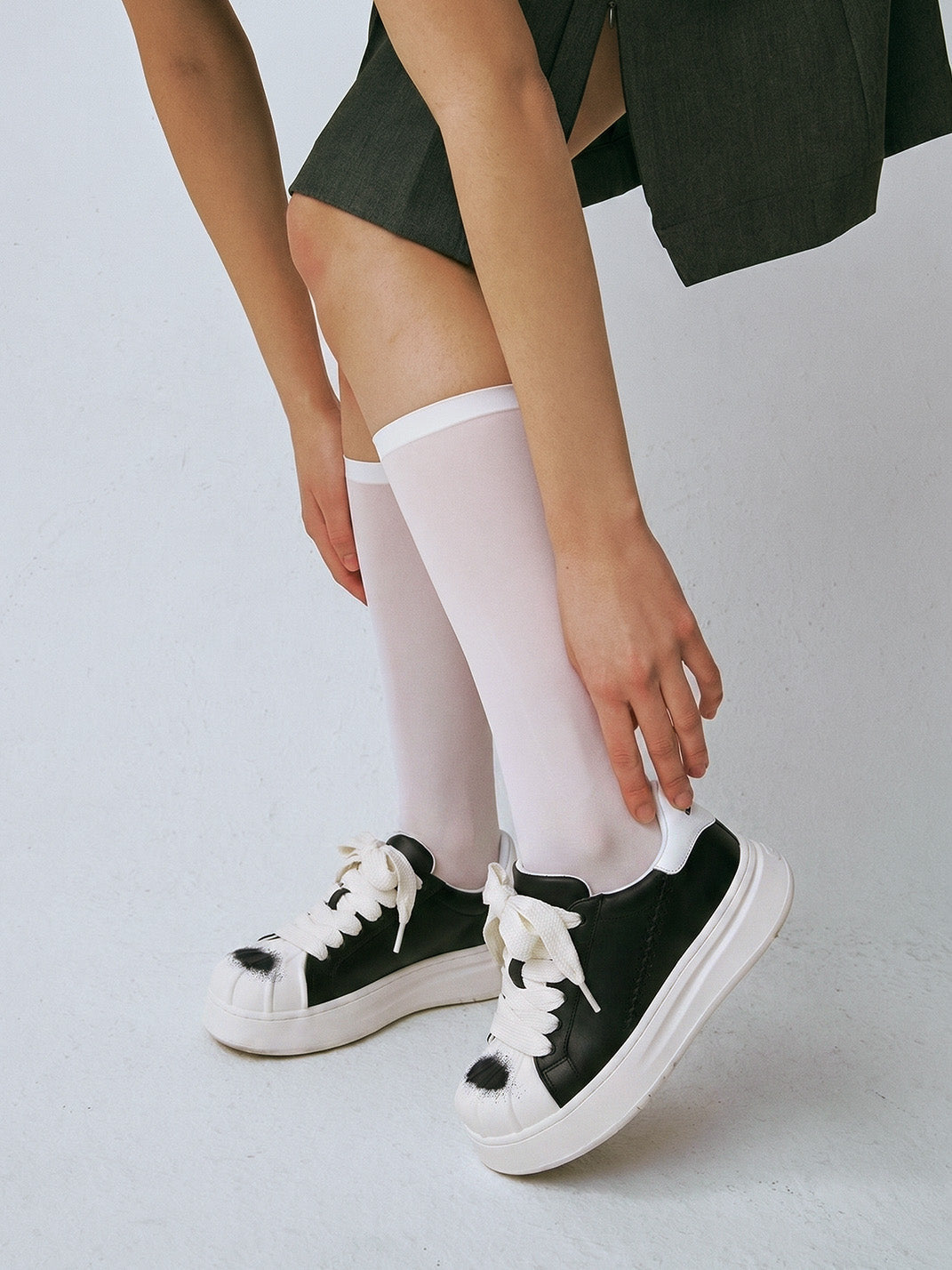 Shell-Toe Platform Derby Sneakers - View 3