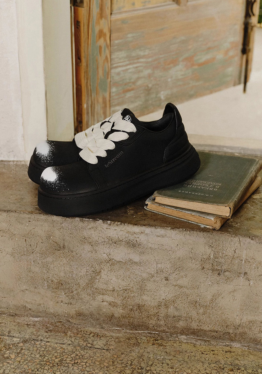 Spray-Finish Leather Platform Derby Shoes - View 6