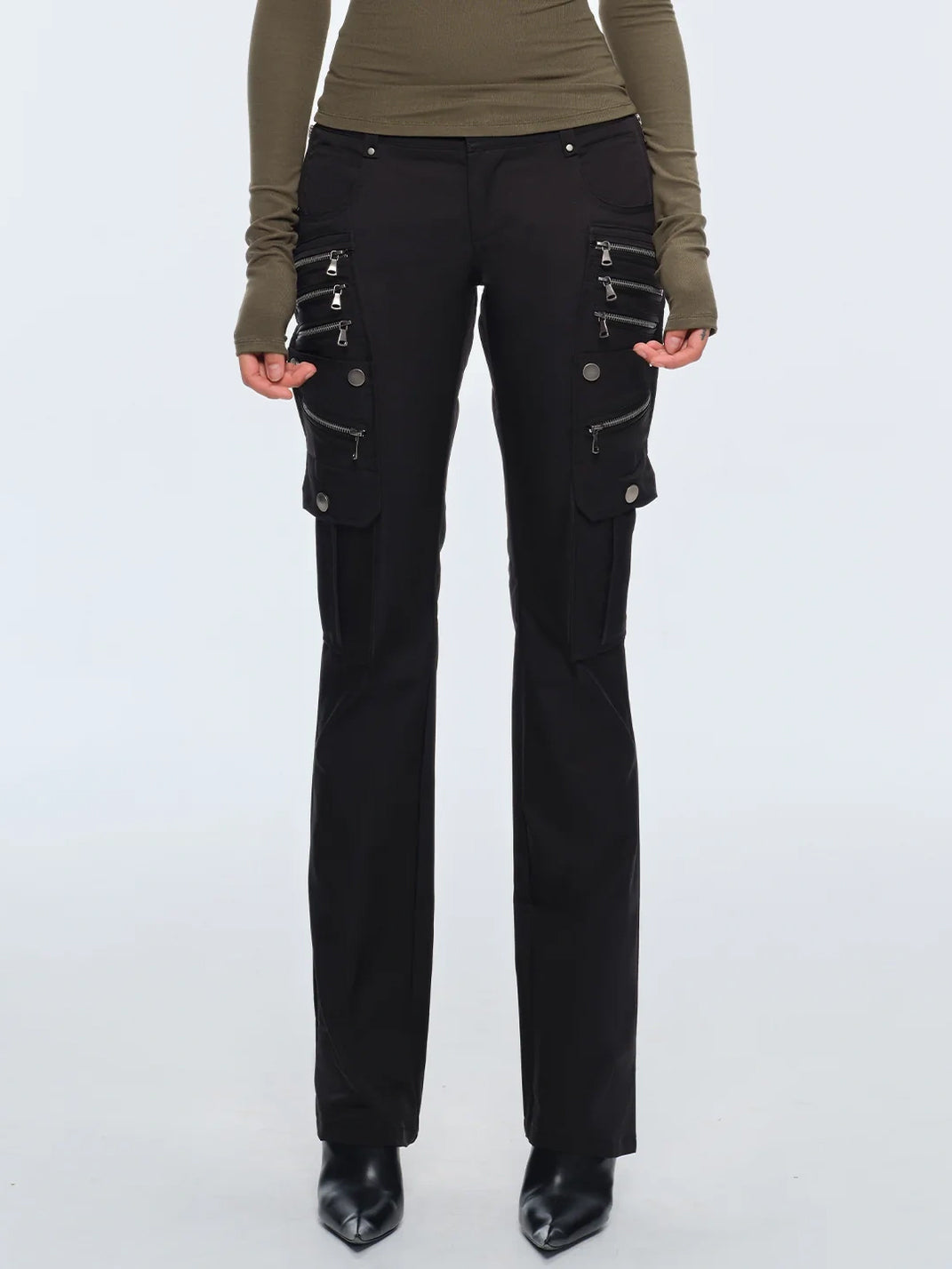 Low-Slung Zip-Pocket Utility Pants — product view 1