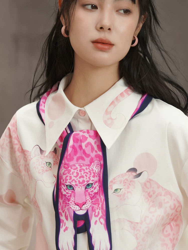Pink Panther Print Long Scarf product view 2