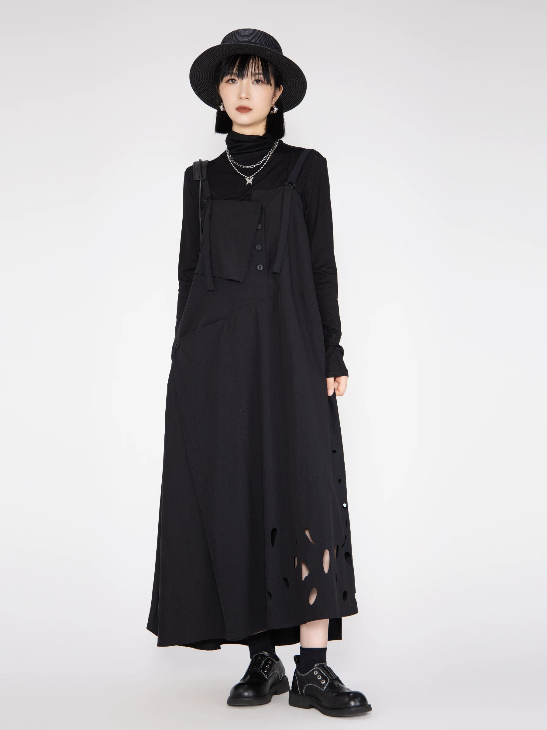 Cutout-Hem Pinafore Maxi Dress product view 2