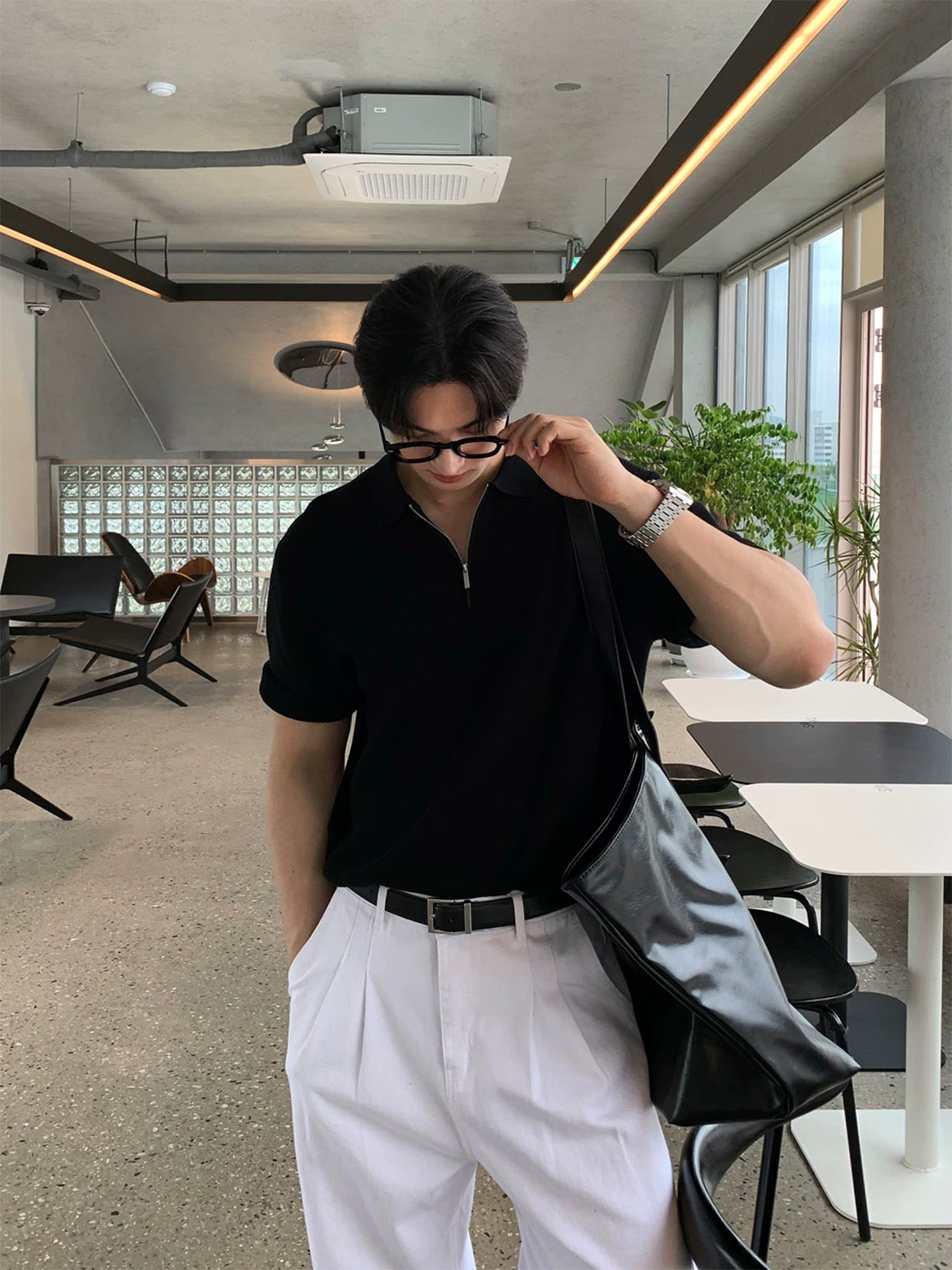 Half-Zip Knit Polo Shirt product view 2