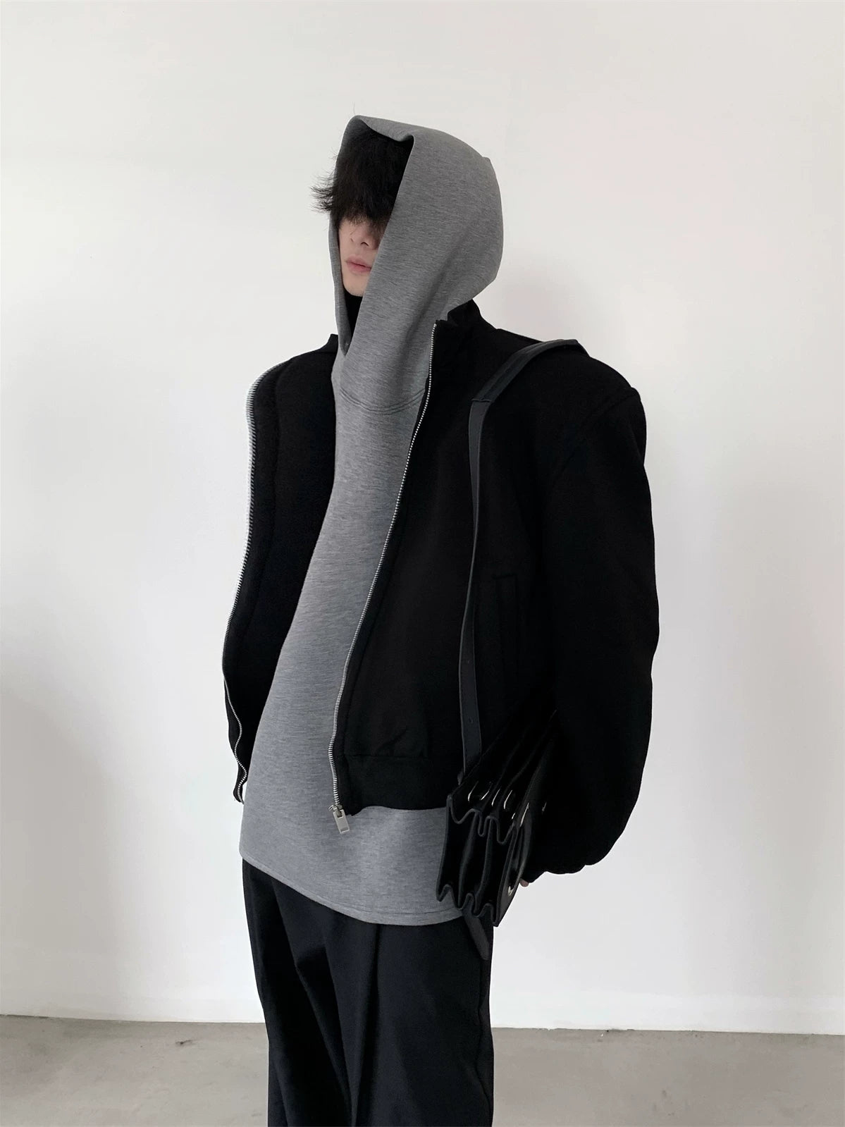 Layered Hood Panel Bomber Jacket product view 1