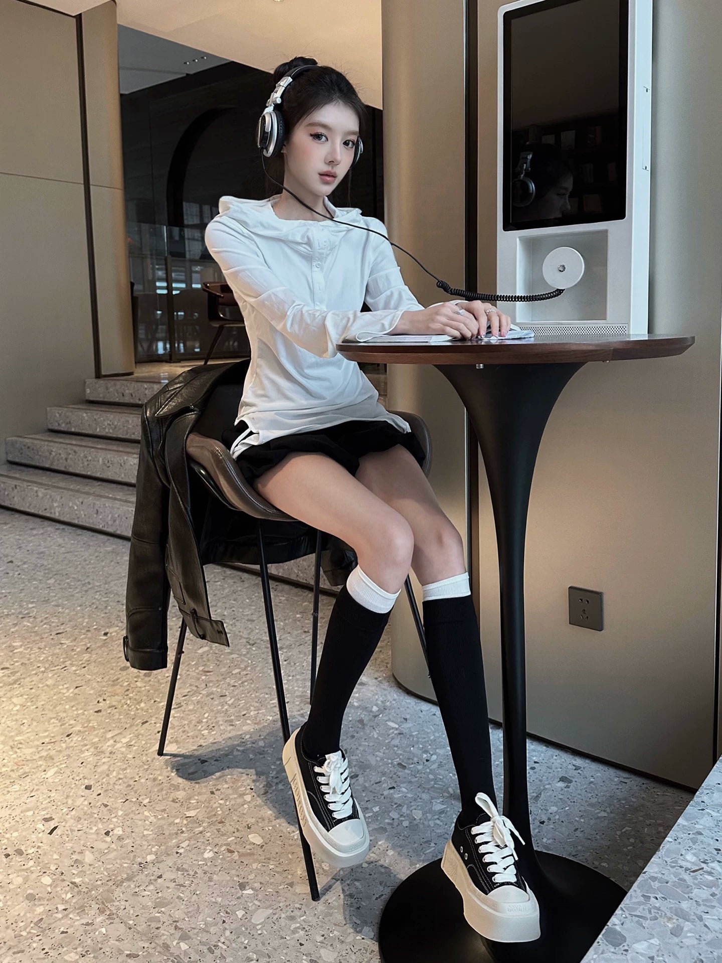 Square-Toe Platform Canvas Sneakers product view 1