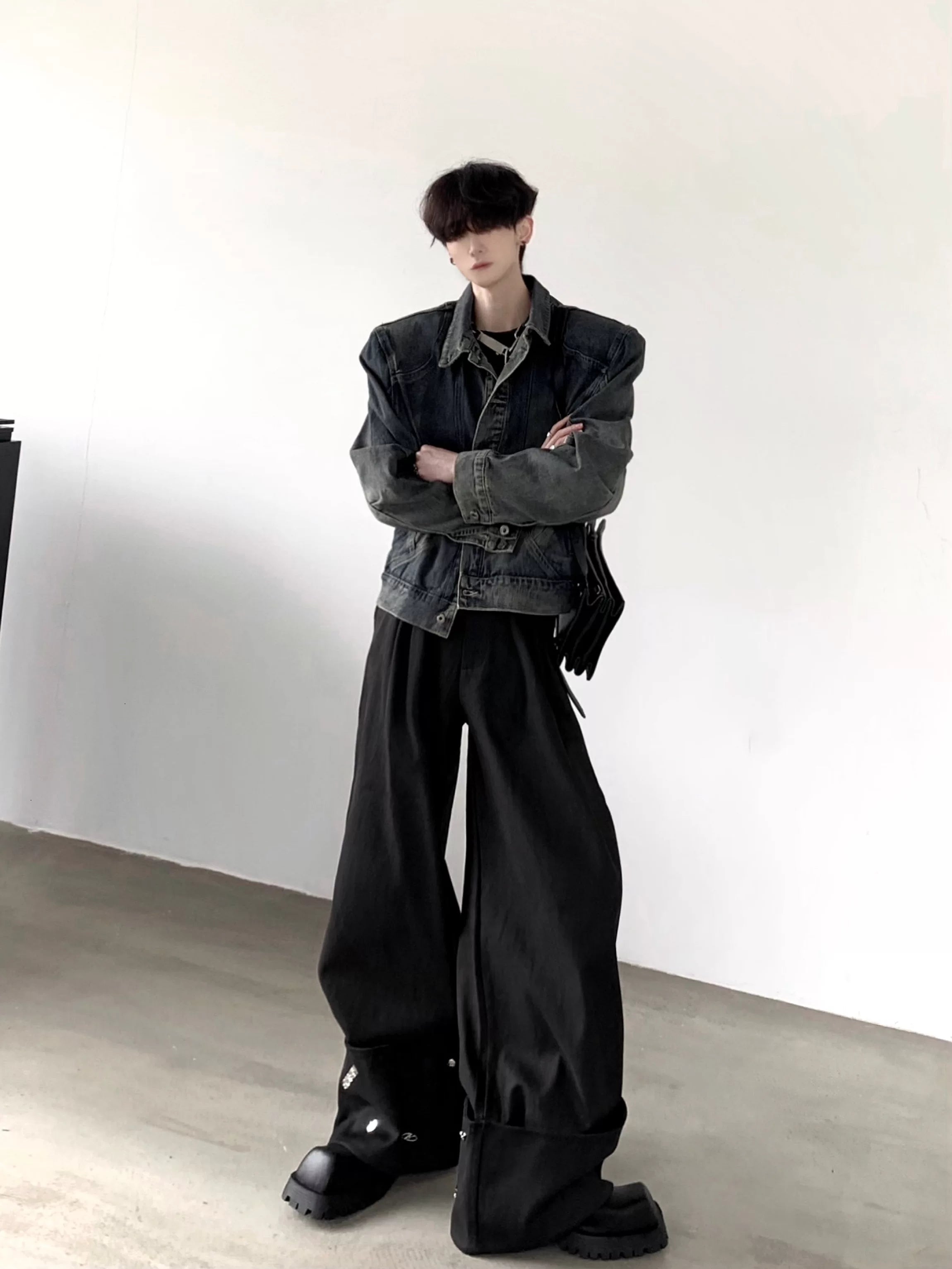 Vintage-Wash Structured Denim Jacket product view 1