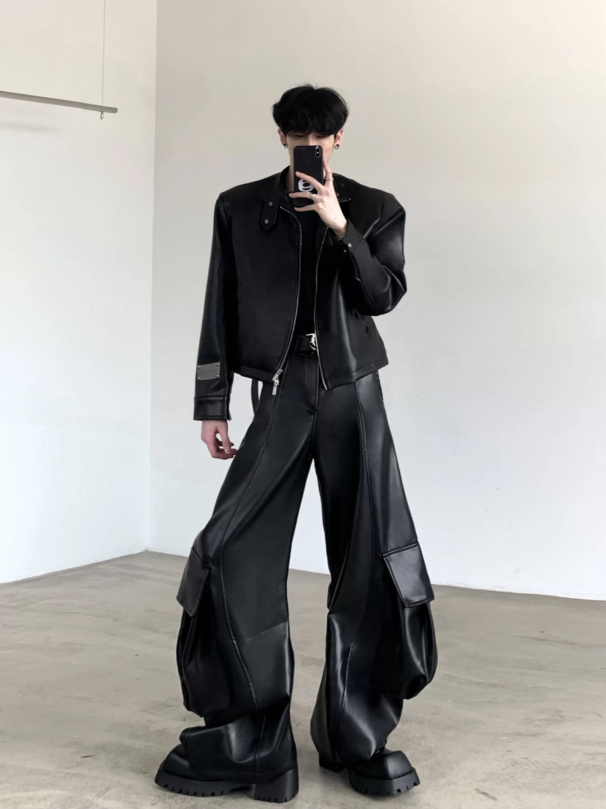Sculpted-Shoulder Moto Jacket product view 2